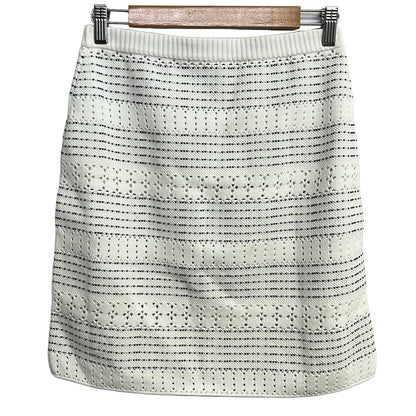 Chanel Mini Skirt 38 M White Black Waist Togo M Border — view 2