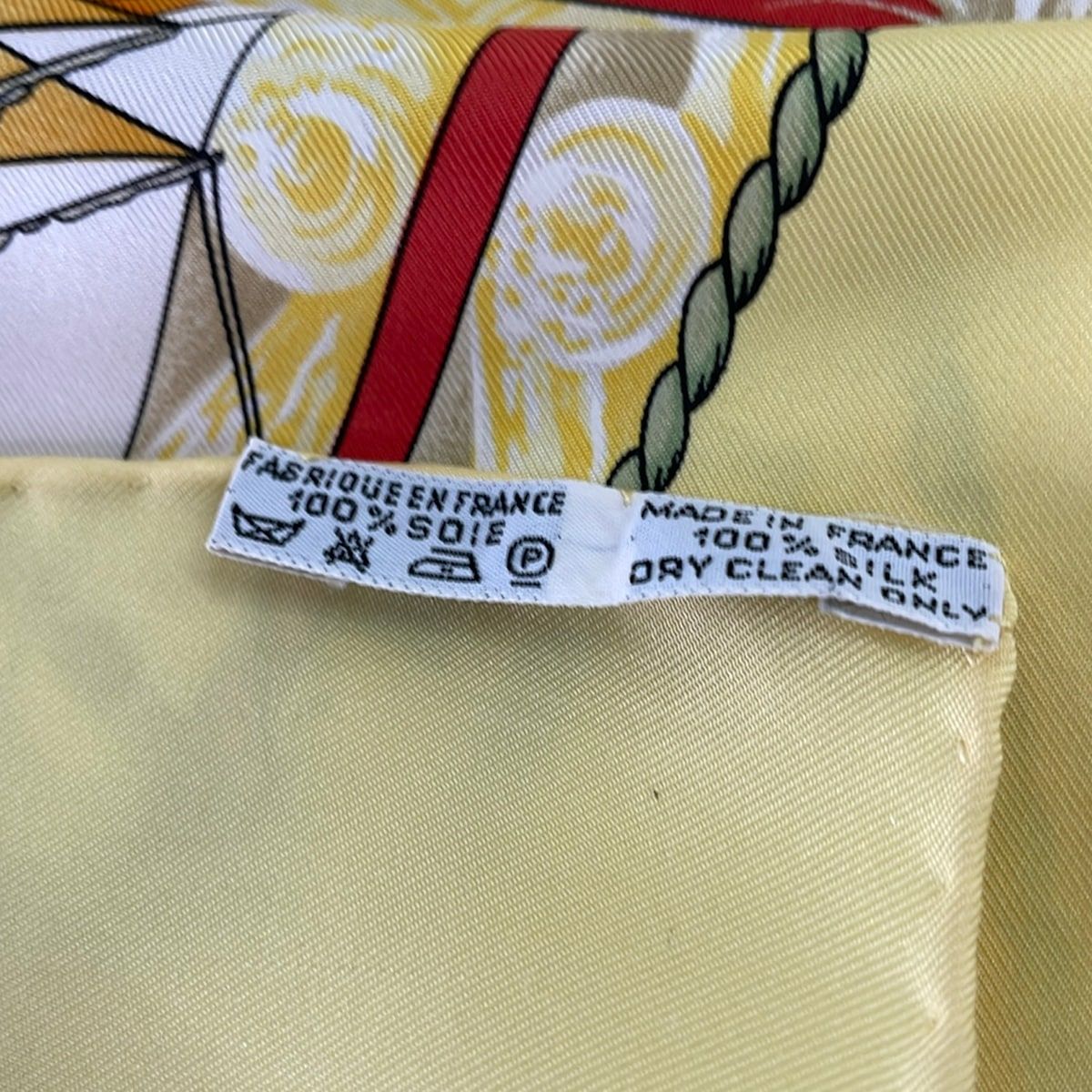 Hermes Scarf Carre 90 White Yellow Multi Vive le Vent — view 3