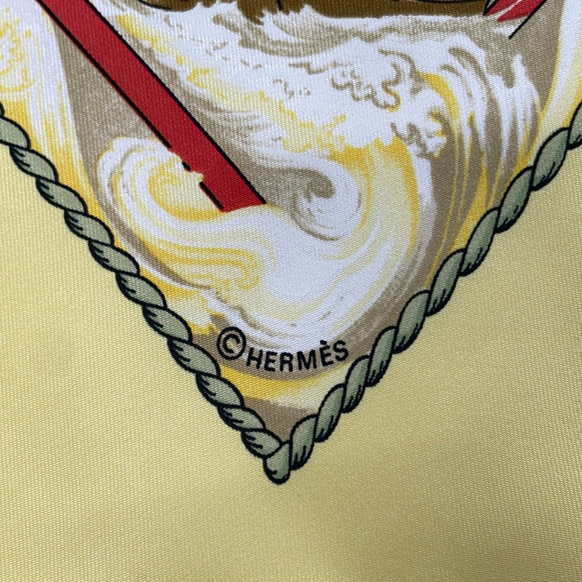 Hermes Scarf Carre 90 White Yellow Multi Vive le Vent — view 2