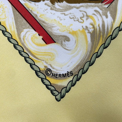 Hermes Scarf Carre 90 White Yellow Multi Vive le Vent — view 2