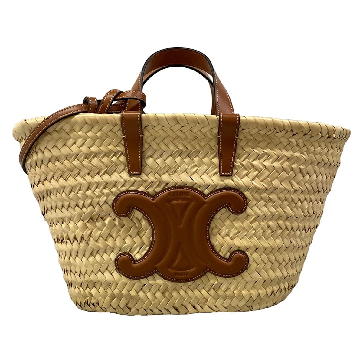 Celine Tote Teen Triomphe Pannier Natural Tan 2-Way