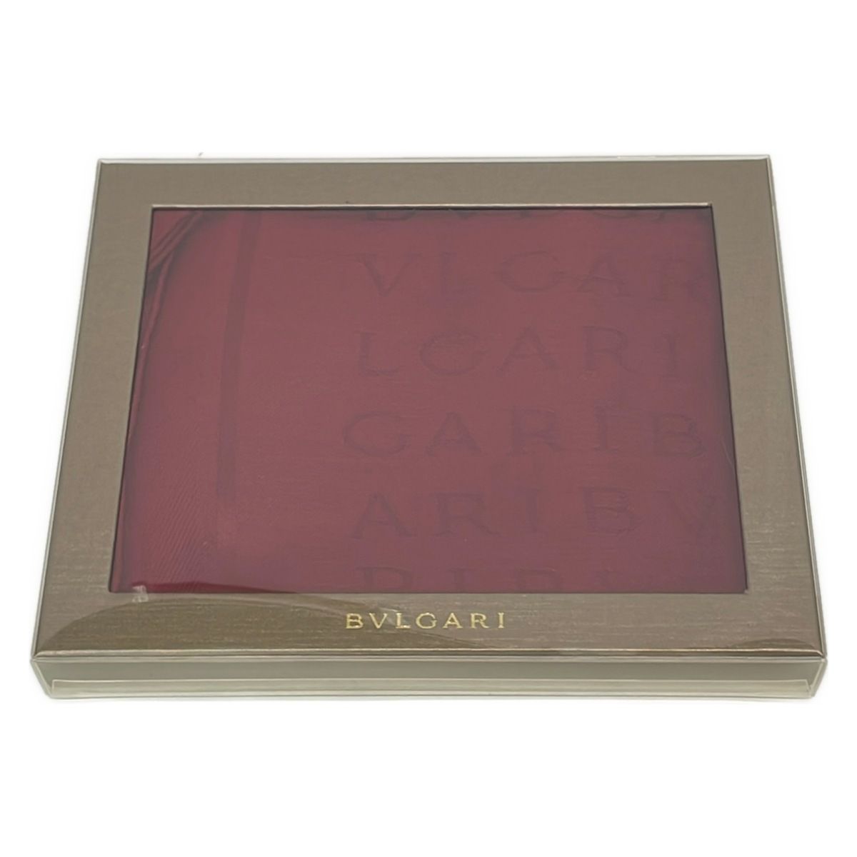 Bvlgari Shawl Bordeaux Fringe Logo Glam Wool Silk Scarf — view 4