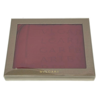 Bvlgari Shawl Bordeaux Fringe Logo Glam Wool Silk Scarf — view 4
