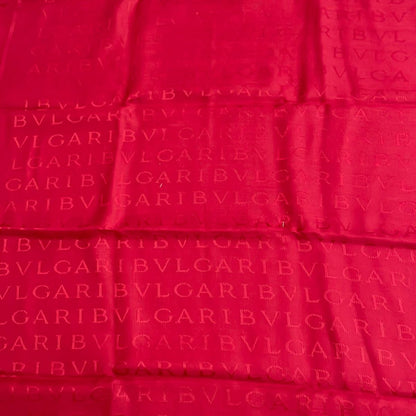 Bvlgari Shawl Bordeaux Fringe Logo Glam Wool Silk Scarf — view 5