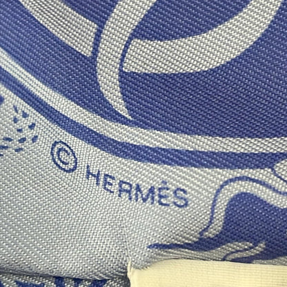 Hermes Scarf Twill Light Blue Multi Ribbon Ex Libris les Parisiennes — view 2