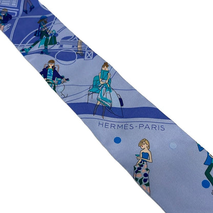 Hermes Scarf Twill Light Blue Multi Ribbon Ex Libris les Parisiennes — view 4