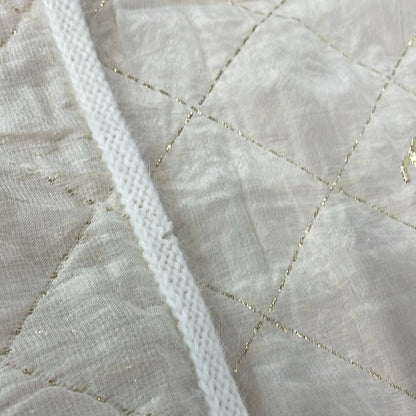 Chanel Scarf Ivory Gold Fur CC Logo Quilted Wool Cashmere Angora — view 5