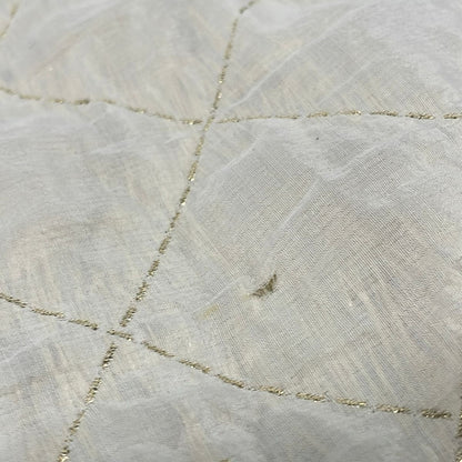 Chanel Scarf Ivory Gold Fur CC Logo Quilted Wool Cashmere Angora — view 6