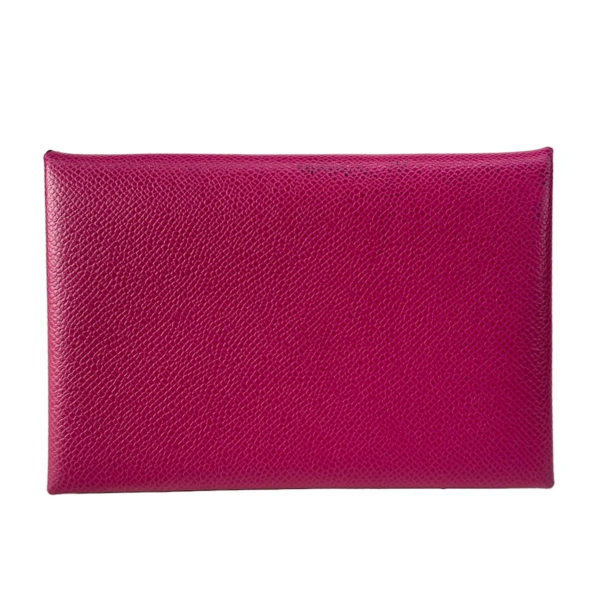 Hermes Card Case Calvi Anemone Silver