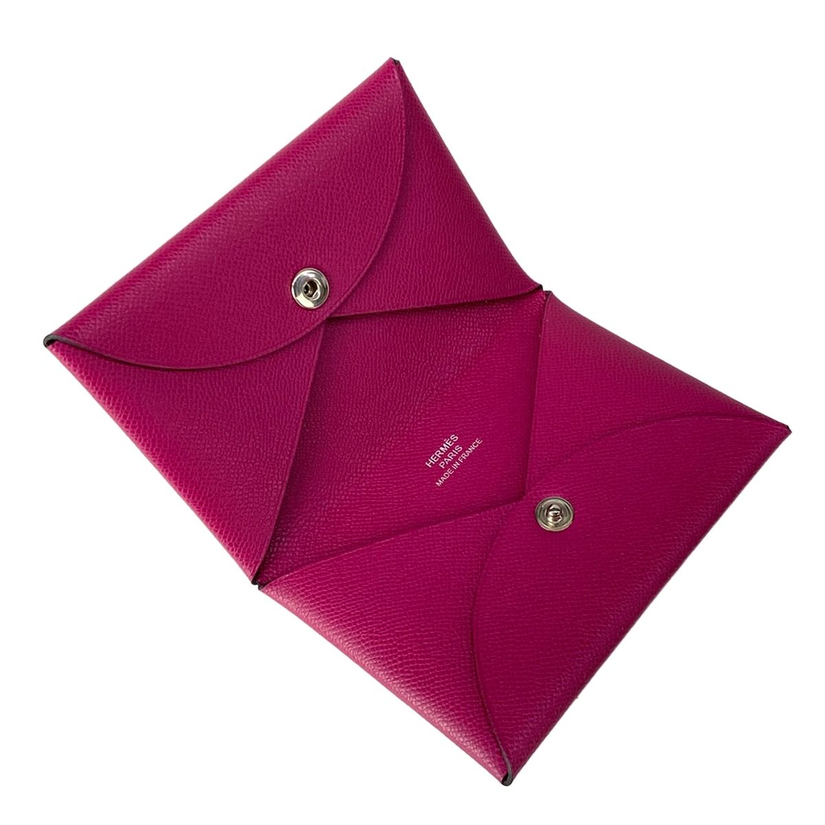 Hermes Card Case Calvi Anemone Silver — view 3