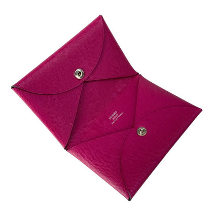 Hermes Card Case Calvi Anemone Silver — view 3