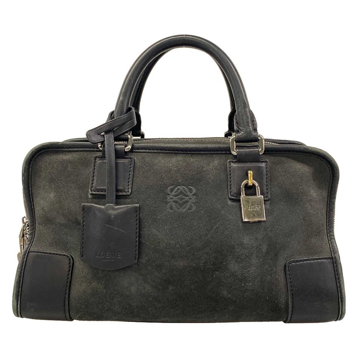 Loewe Handbag Amazona 28 Dark Gray Black Leather