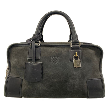 Loewe Handbag Amazona 28 Dark Gray Black Leather