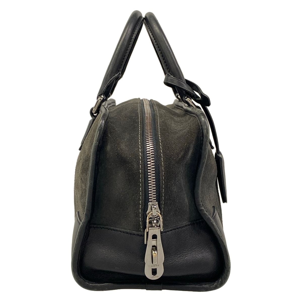 Loewe Handbag Amazona 28 Dark Gray Black Leather — view 2