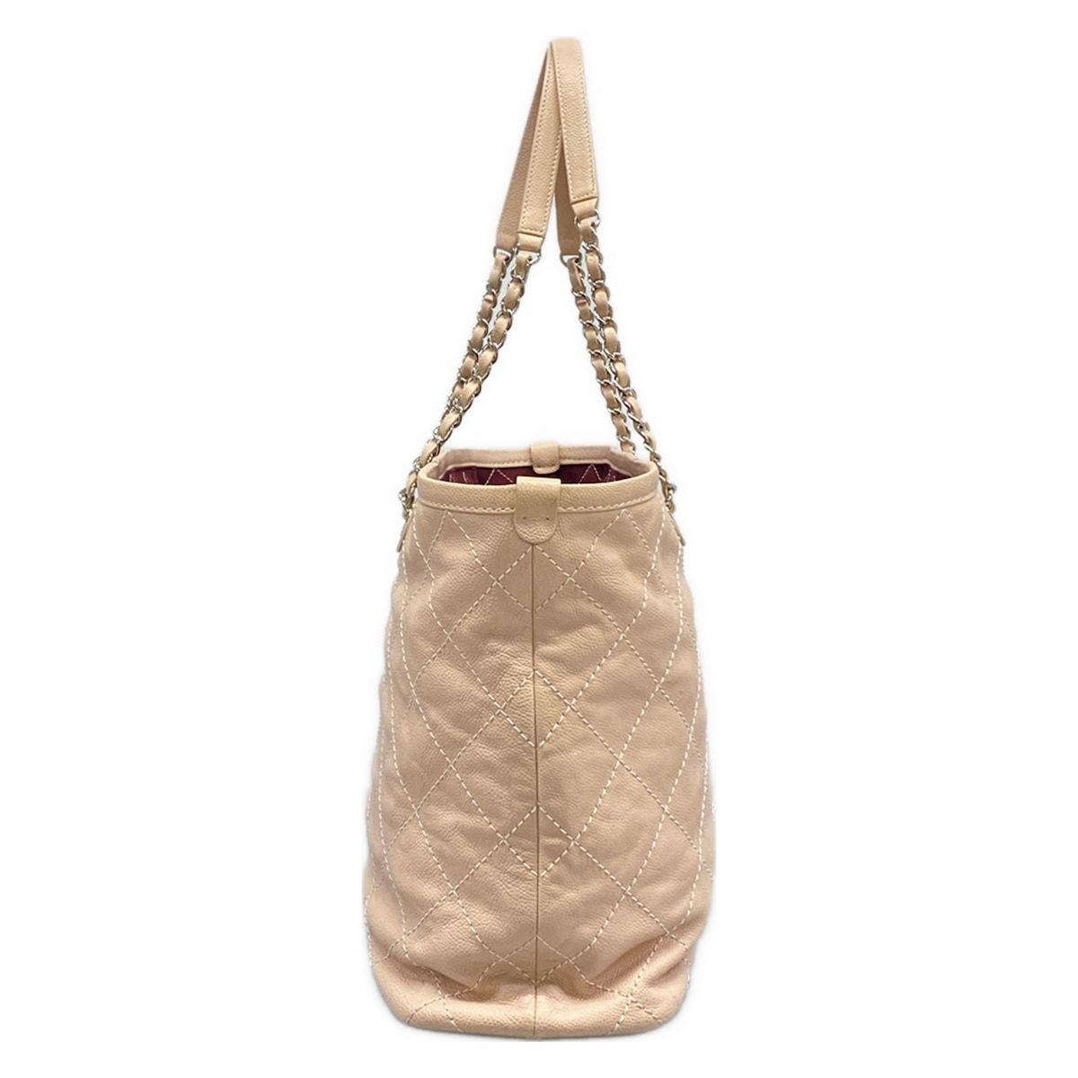 Chanel Shoulder Bag Wild Stitch Beige Chain Silver — view 2