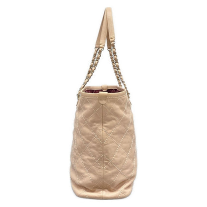 Chanel Shoulder Bag Wild Stitch Beige Chain Silver — view 2