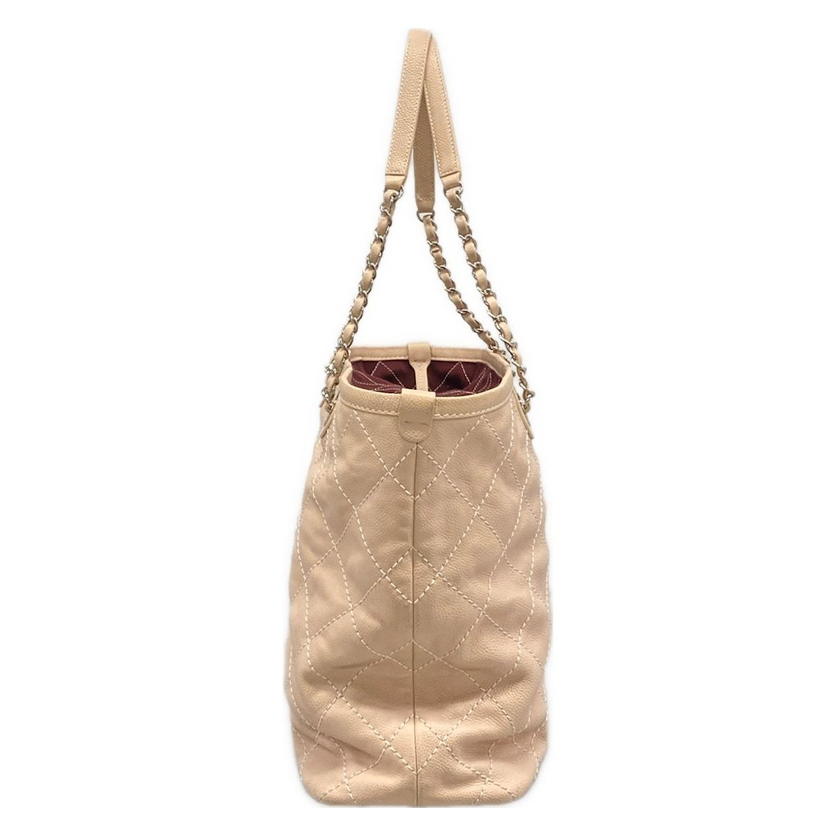 Chanel Shoulder Bag Wild Stitch Beige Chain Silver — view 4
