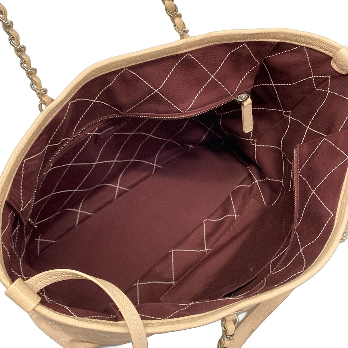 Chanel Shoulder Bag Wild Stitch Beige Chain Silver — view 7