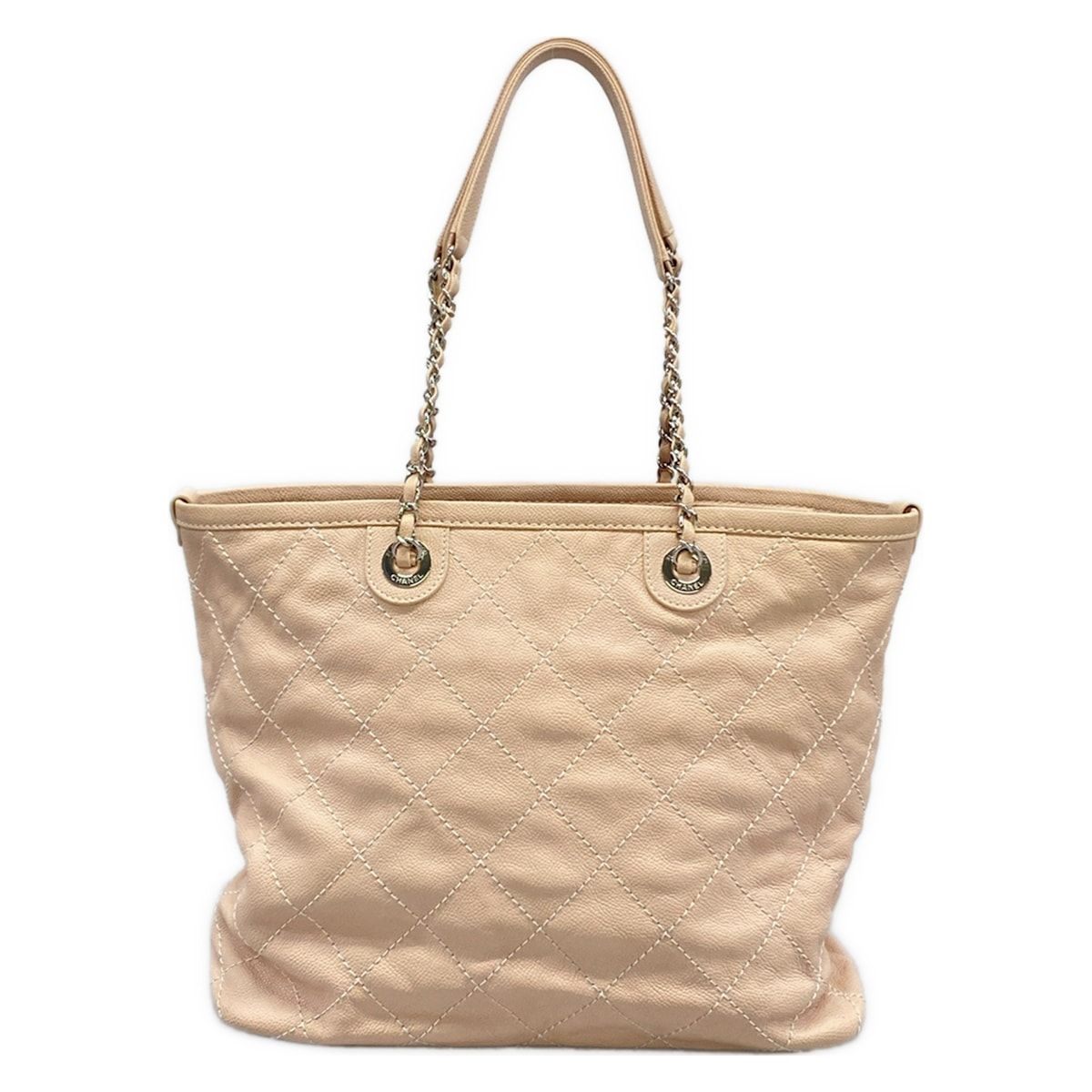 Chanel Shoulder Bag Wild Stitch Beige Chain Silver — view 3