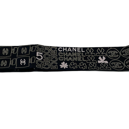 Chanel Scarf Black Gold Pink Ribbon — view 4