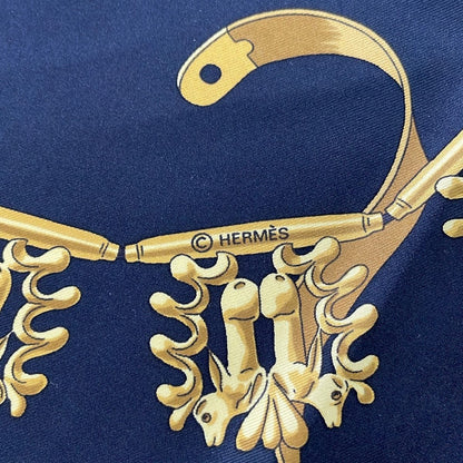 Hermes Scarf Carre 90 Black Yellow Multi les Cavaliers D'or — view 2