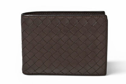 Bottega Veneta Wallet Bifold Folding Intrecciato Dark Brown