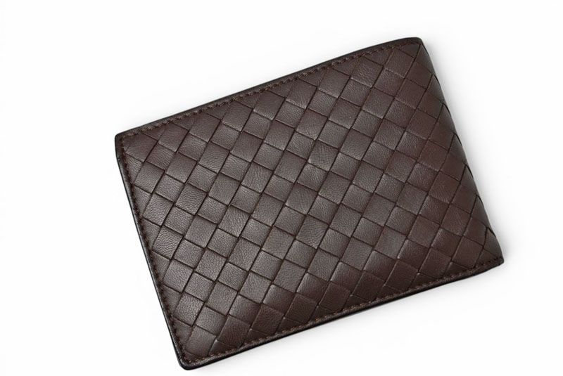 Bottega Veneta Wallet Bifold Folding Intrecciato Dark Brown — view 3