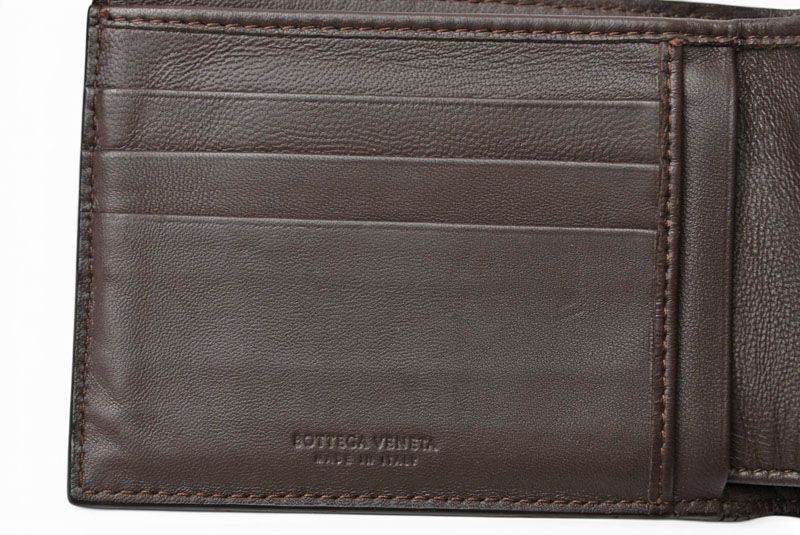 Bottega Veneta Wallet Bifold Folding Intrecciato Dark Brown — view 8