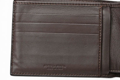 Bottega Veneta Wallet Bifold Folding Intrecciato Dark Brown — view 8