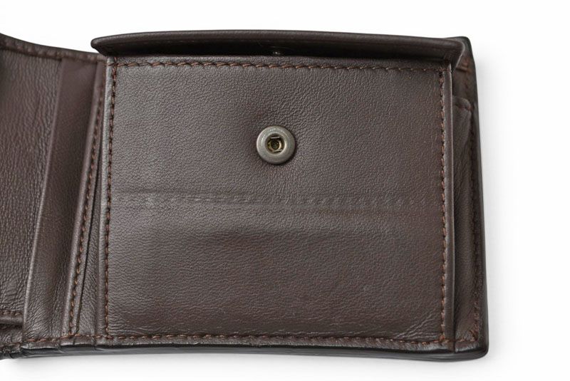Bottega Veneta Wallet Bifold Folding Intrecciato Dark Brown — view 9