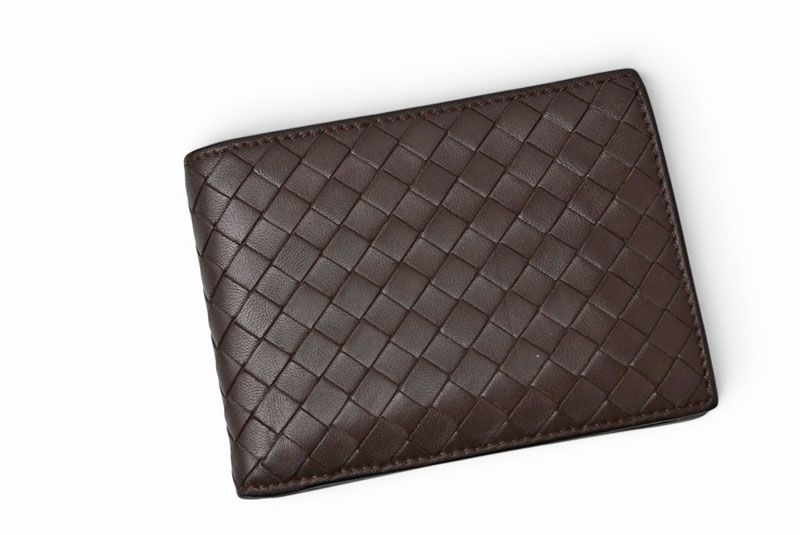 Bottega Veneta Wallet Bifold Folding Intrecciato Dark Brown — view 2
