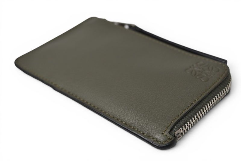 Loewe Coin Case Card Fragment Mini Wallet Khaki Brown — view 6