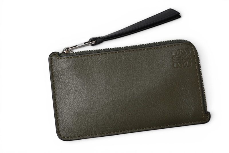 Loewe Coin Case Card Fragment Mini Wallet Khaki Brown — view 2