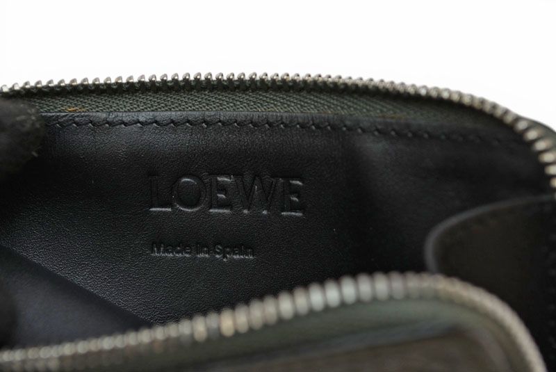Loewe Coin Case Card Fragment Mini Wallet Khaki Brown — view 8