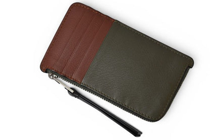 Loewe Coin Case Card Fragment Mini Wallet Khaki Brown — view 4