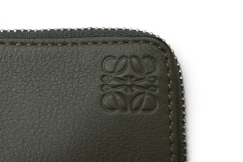 Loewe Coin Case Card Fragment Mini Wallet Khaki Brown — view 3