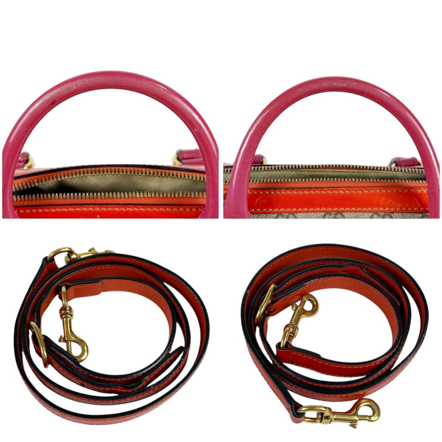 Gucci GG Supreme Canvas 2-Way Small Boston Bag Ebony Hibiscus Red New Rosette — view 2