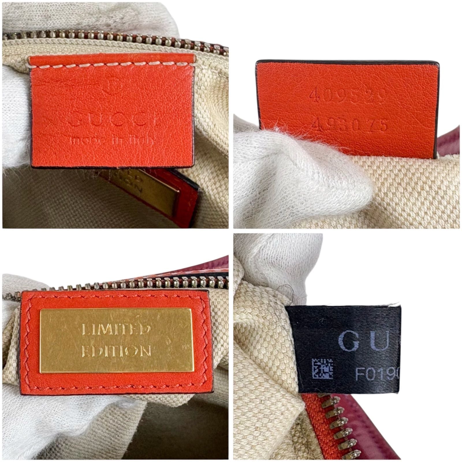 Gucci GG Supreme Canvas 2-Way Small Boston Bag Ebony Hibiscus Red New Rosette — view 7