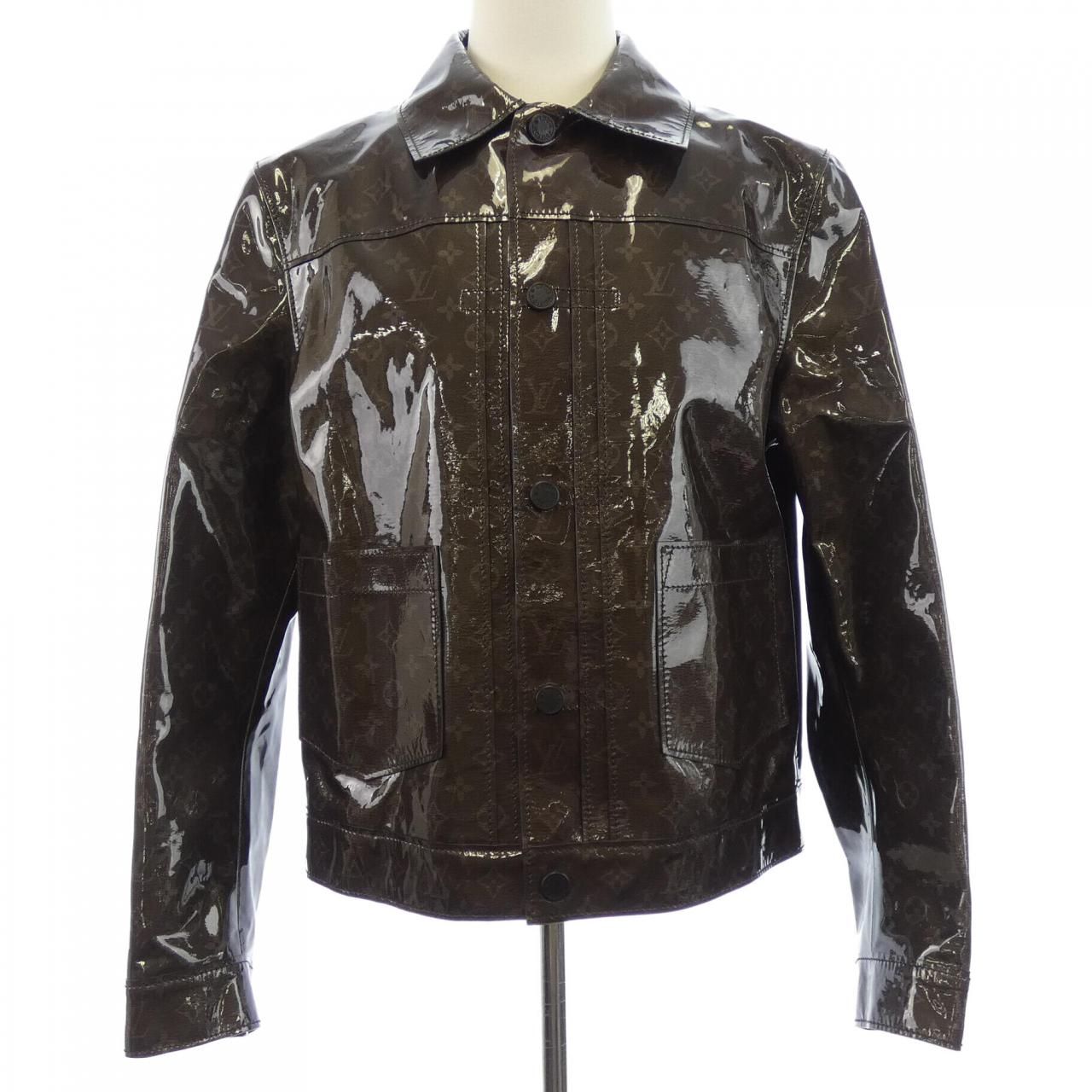 Louis Vuitton Monogram Eclipse Gray Leather Jacket