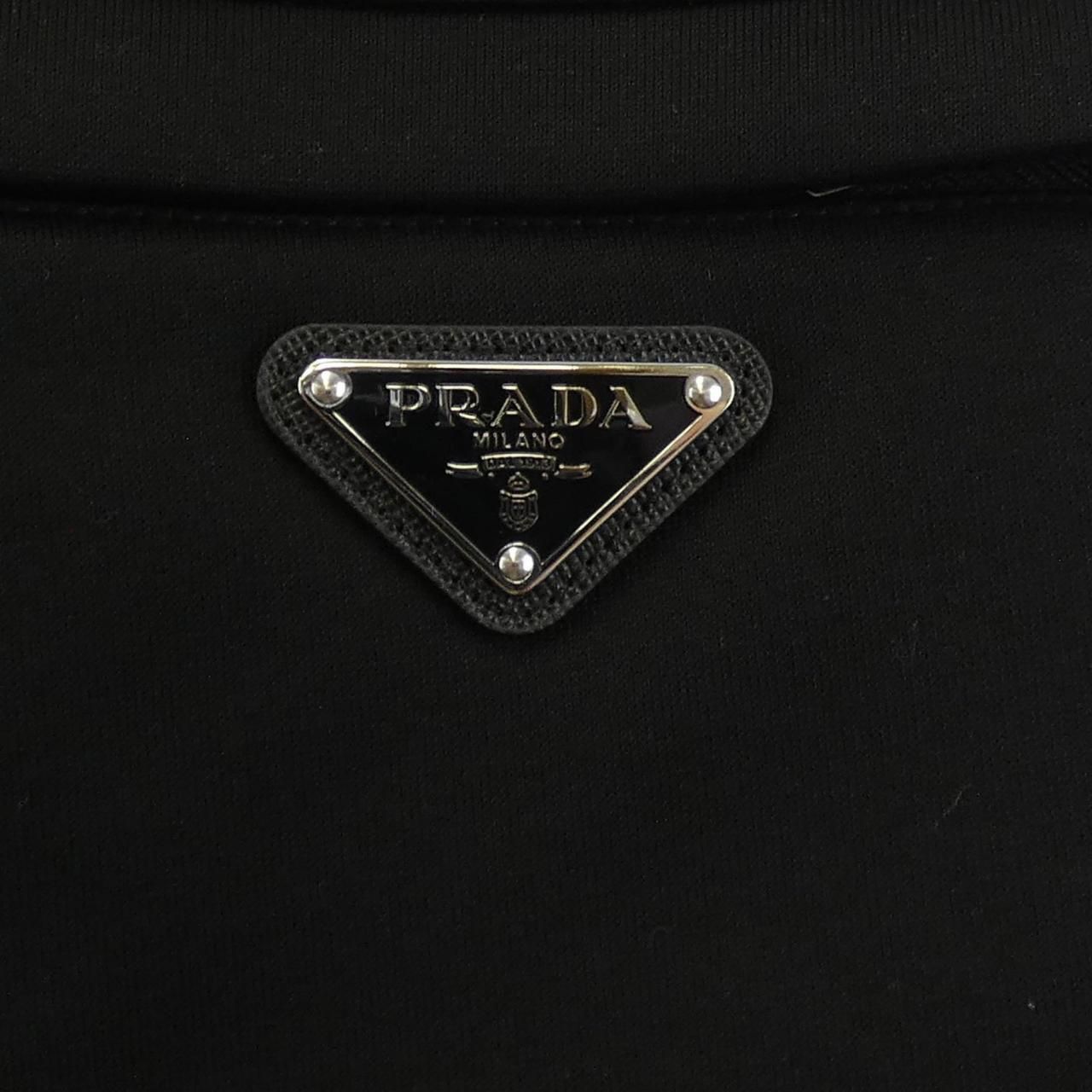 Prada Triangle Logo Cotton Fleece Joggers — view 6