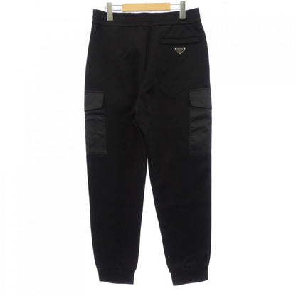Prada Triangle Logo Cotton Fleece Joggers — view 2