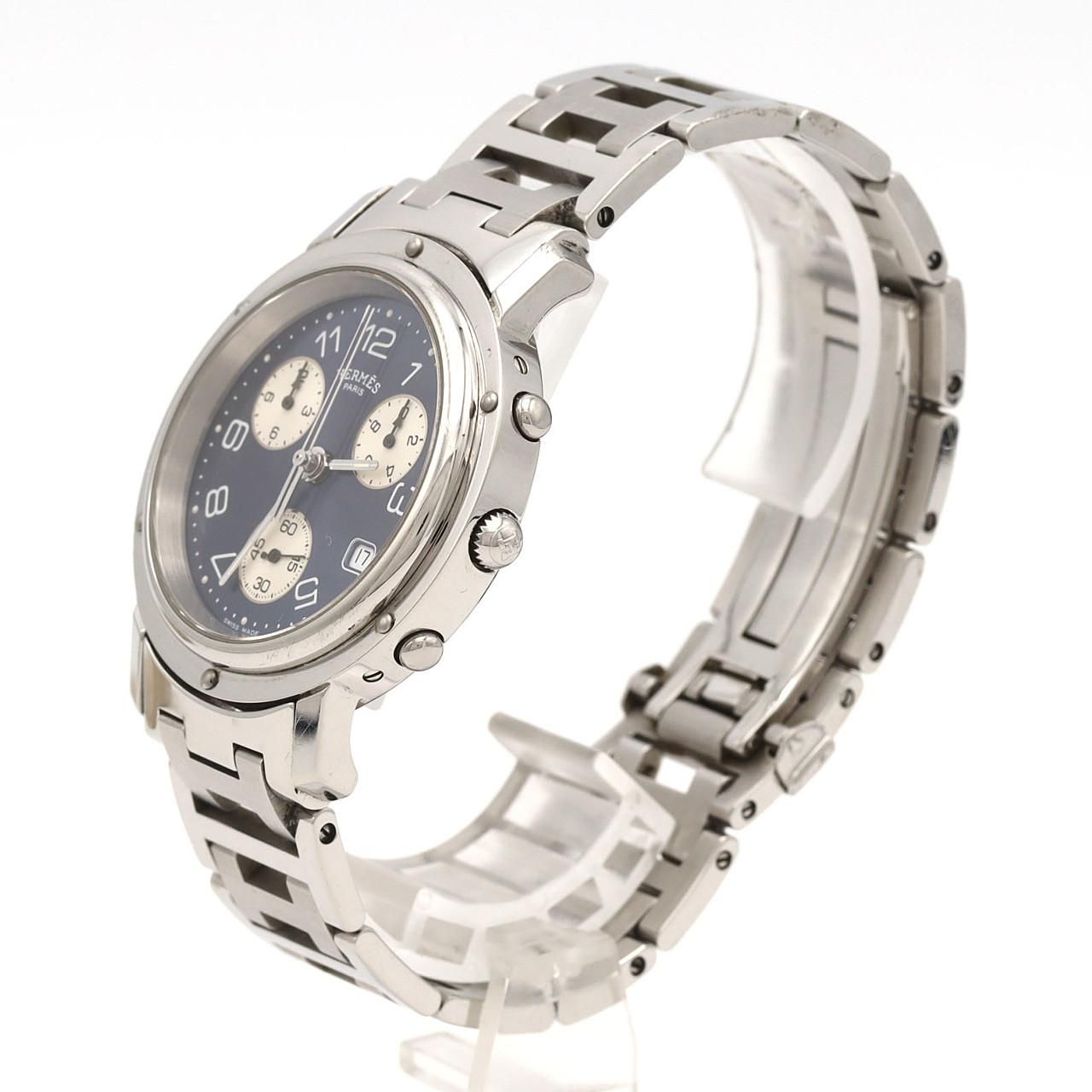 Hermes Clipper Chronograph SS Quartz Watch — view 2