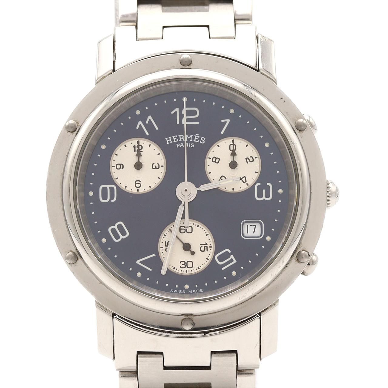 Hermes Clipper Chronograph SS Quartz Watch