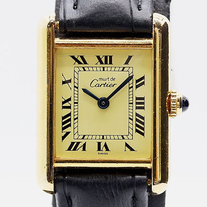 Cartier Must Tank SM 92 Quartz Ivory Dial Watch