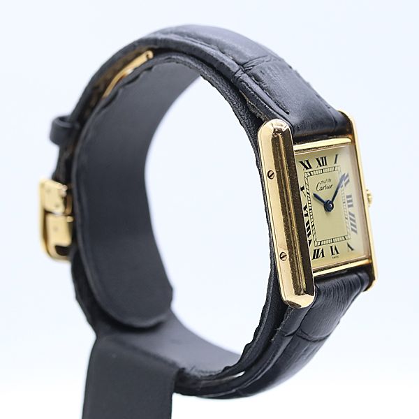 Cartier Must Tank SM 92 Quartz Ivory Dial Watch — view 2
