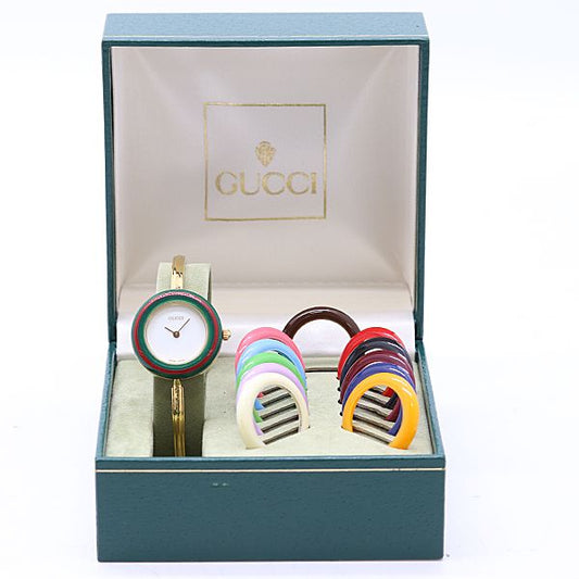 Gucci Change Bezel 11 12.2 Quartz White Dial Watch