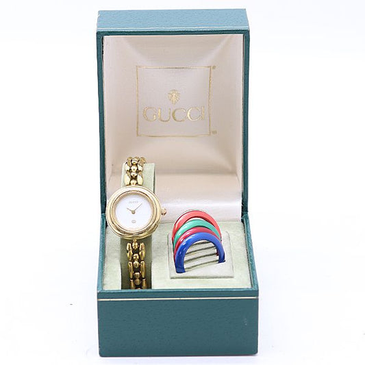 Gucci Change Bezel 11 12 Quartz White Dial Watch