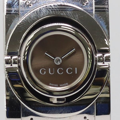 Gucci Toile 112 Quartz Brown Dial Bangle Watch