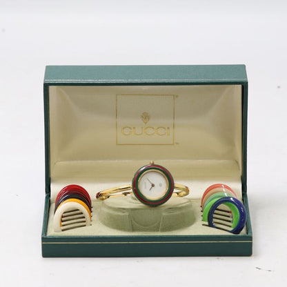 Gucci Change Bezel 11 12 Quartz White Dial Bangle Watch — view 5