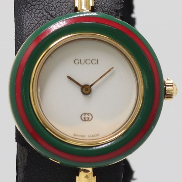 Gucci Change Bezel 11 12 Quartz White Dial Bangle Watch